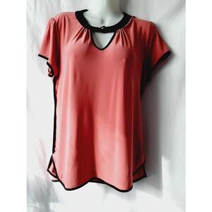 AUW rust color keyhole soft sz small blouse